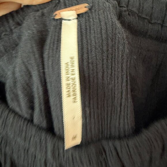 Free People Show Your Shoulder Romper Tassel Longsleeve Black Medium Boho Hippie - Picture 3 of 9